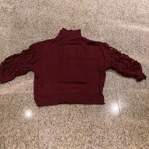 Crocheted Sleeve Sweater